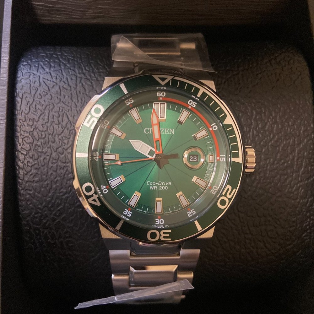 Citizen Eco-Drive  Stainless Steel Green Dial Men's Watch